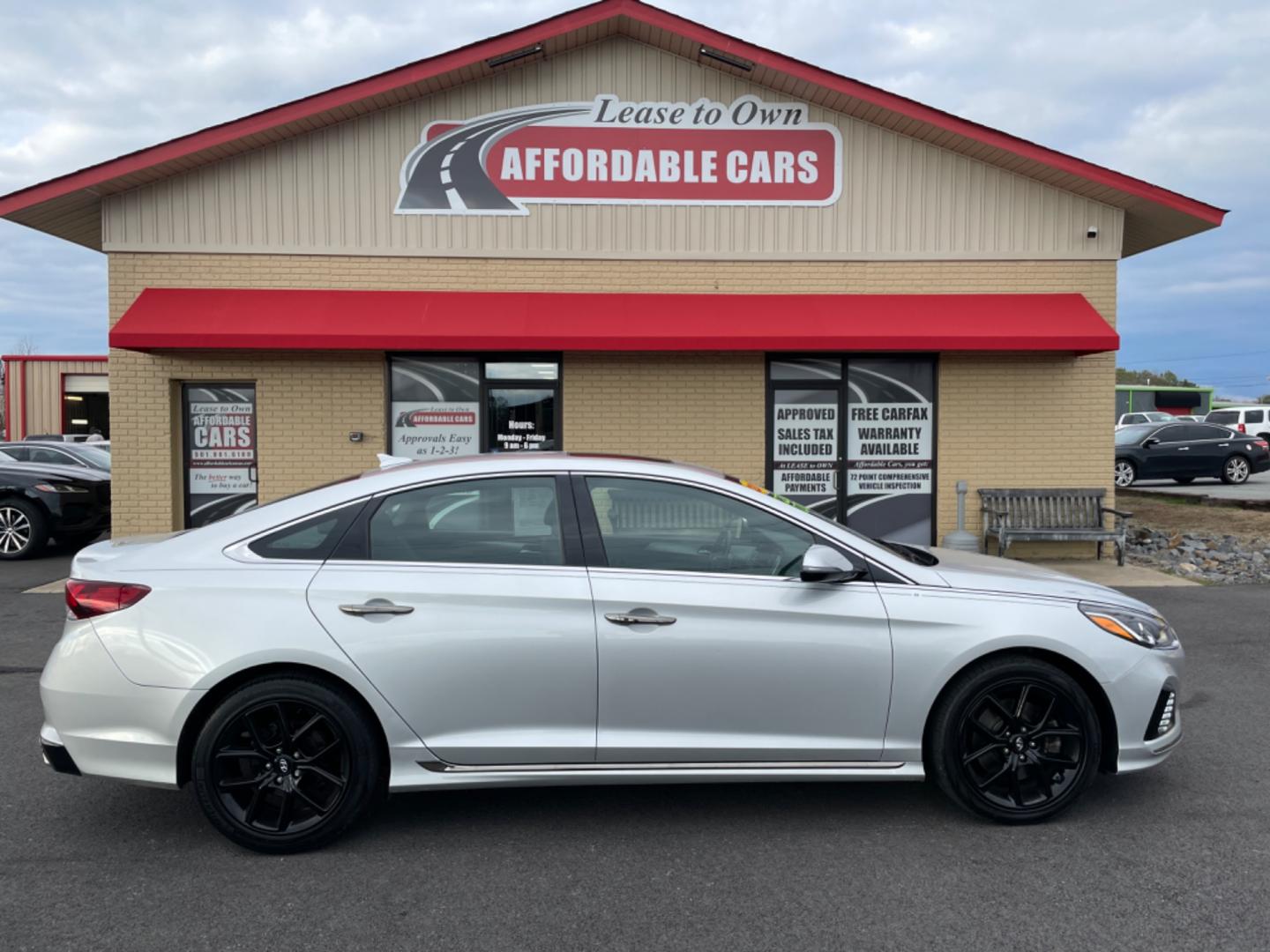 2018 Silver Hyundai Sonata (5NPE34AB4JH) with an 4-Cyl, 2.0 Turbo engine, Auto, 8-Spd Shiftronic transmission, located at 8008 Warden Rd, Sherwood, AR, 72120, (501) 801-6100, 34.830078, -92.186684 - Photo#0